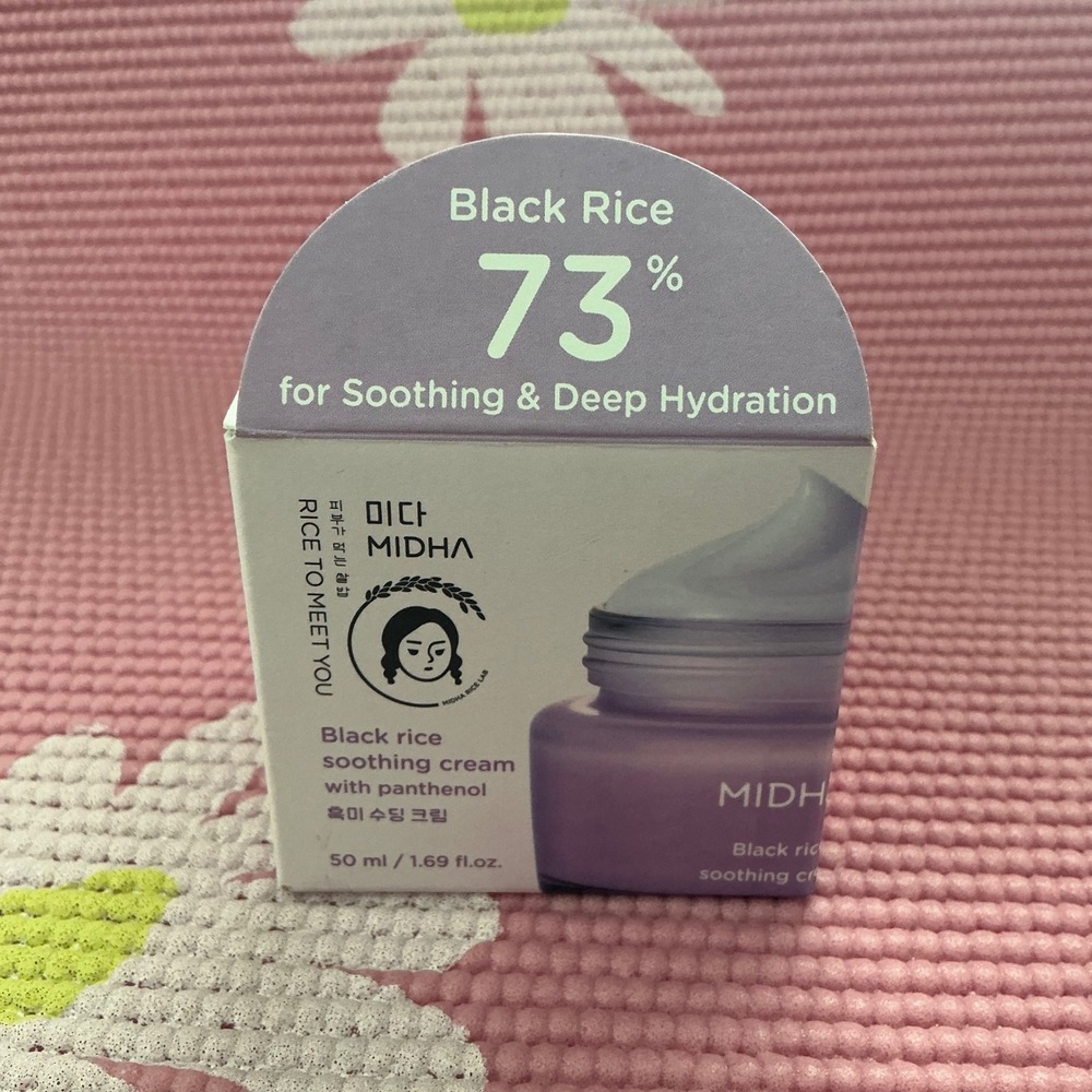 Midha Black Rice Soothing Cream with Panthenol 50ml K-Beauty Vegan Moisturizer